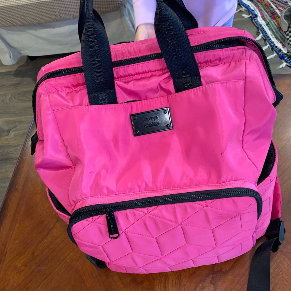 Steve Madden Vibrant Pink and Black Tote